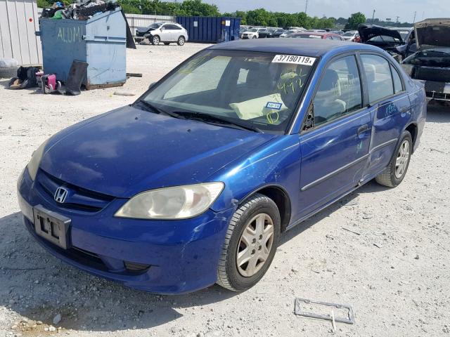 1HGES16324L002992 - 2004 HONDA CIVIC DX V BLUE photo 2