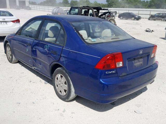 1HGES16324L002992 - 2004 HONDA CIVIC DX V BLUE photo 3