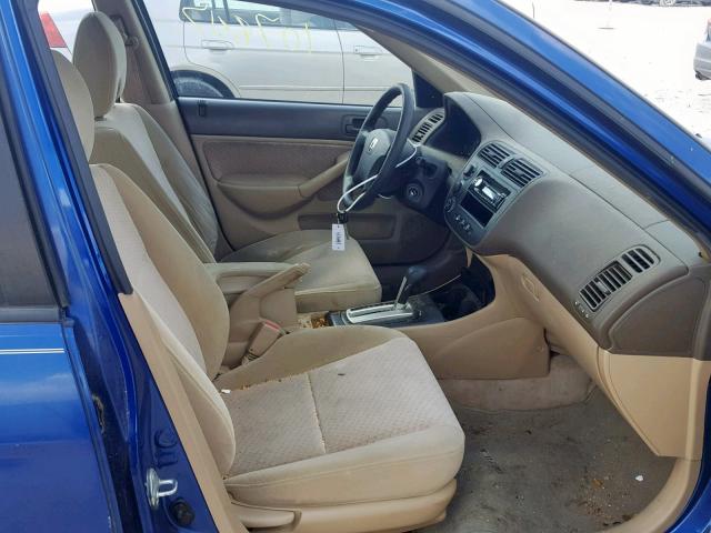 1HGES16324L002992 - 2004 HONDA CIVIC DX V BLUE photo 5