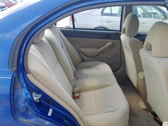 1HGES16324L002992 - 2004 HONDA CIVIC DX V BLUE photo 6