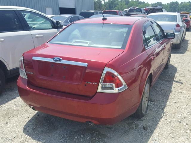 3FAHP08168R240151 - 2008 FORD FUSION SEL RED photo 4