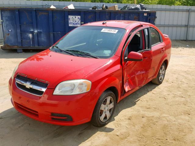 KL1TD56E49B622059 - 2009 CHEVROLET AVEO LS RED photo 2