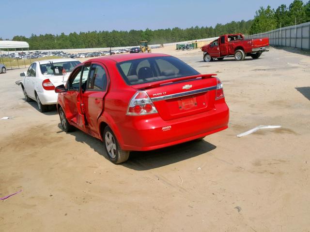 KL1TD56E49B622059 - 2009 CHEVROLET AVEO LS RED photo 3