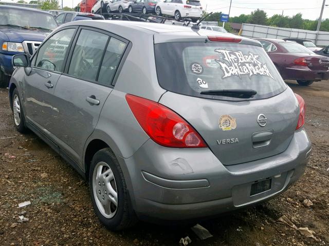 3N1BC13E68L451934 - 2008 NISSAN VERSA S GRAY photo 3