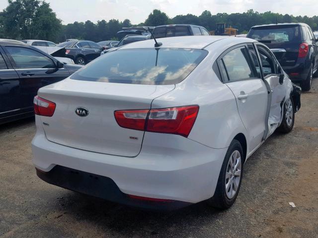 KNADM4A35G6689995 - 2016 KIA RIO LX WHITE photo 4