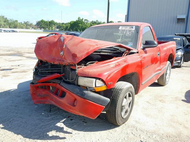 1B7FL26P3VS143862 - 1997 DODGE DAKOTA RED photo 2