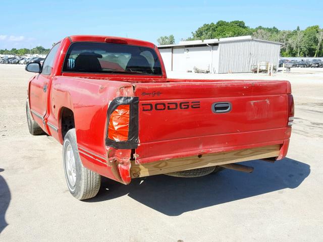 1B7FL26P3VS143862 - 1997 DODGE DAKOTA RED photo 3