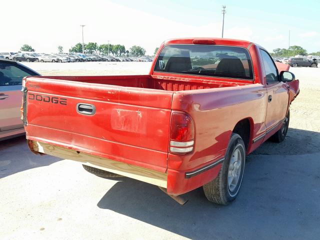 1B7FL26P3VS143862 - 1997 DODGE DAKOTA RED photo 4