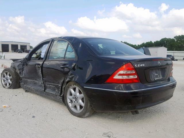 WDBRF61J44F477080 - 2004 MERCEDES-BENZ C 240 BLACK photo 3