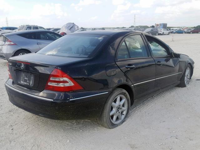 WDBRF61J44F477080 - 2004 MERCEDES-BENZ C 240 BLACK photo 4