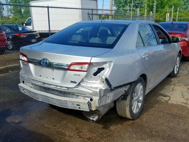 4T1BD1FKXCU012497 - 2012 TOYOTA CAMRY HYBR SILVER photo 4