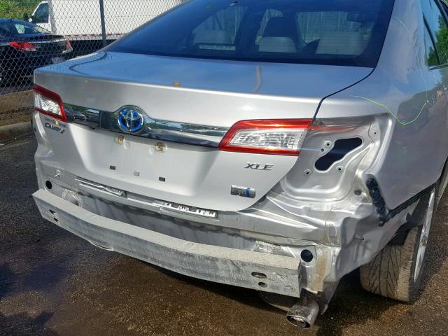 4T1BD1FKXCU012497 - 2012 TOYOTA CAMRY HYBR SILVER photo 9