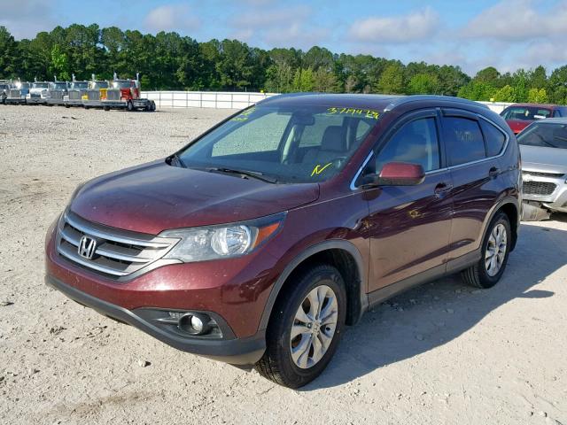 5J6RM3H76EL004231 - 2014 HONDA CR-V EXL BURGUNDY photo 2