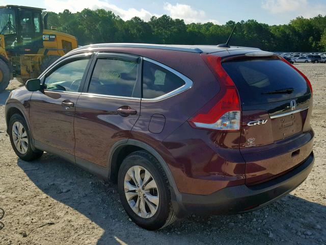 5J6RM3H76EL004231 - 2014 HONDA CR-V EXL BURGUNDY photo 3