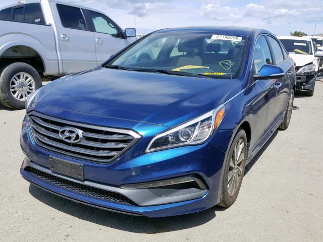 5NPE34AF4HH474006 - 2017 HYUNDAI SONATA SPO BLUE photo 2