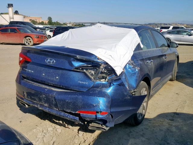 5NPE34AF4HH474006 - 2017 HYUNDAI SONATA SPO BLUE photo 4