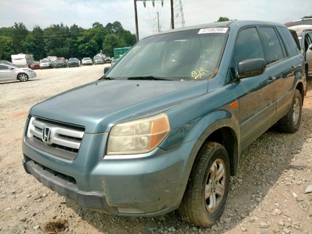 5FNYF18176B030546 - 2006 HONDA PILOT LX BLUE photo 2