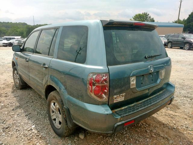 5FNYF18176B030546 - 2006 HONDA PILOT LX BLUE photo 3