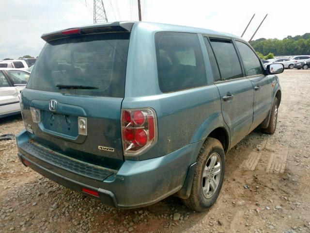 5FNYF18176B030546 - 2006 HONDA PILOT LX BLUE photo 4