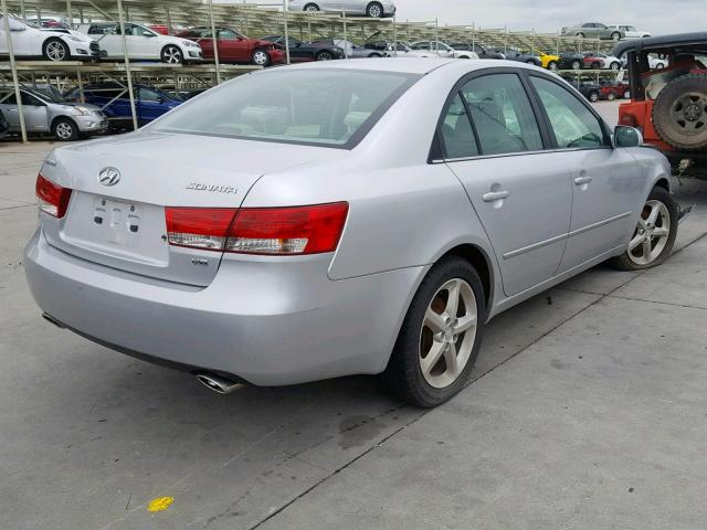 5NPEU46F67H204666 - 2007 HYUNDAI SONATA SILVER photo 4