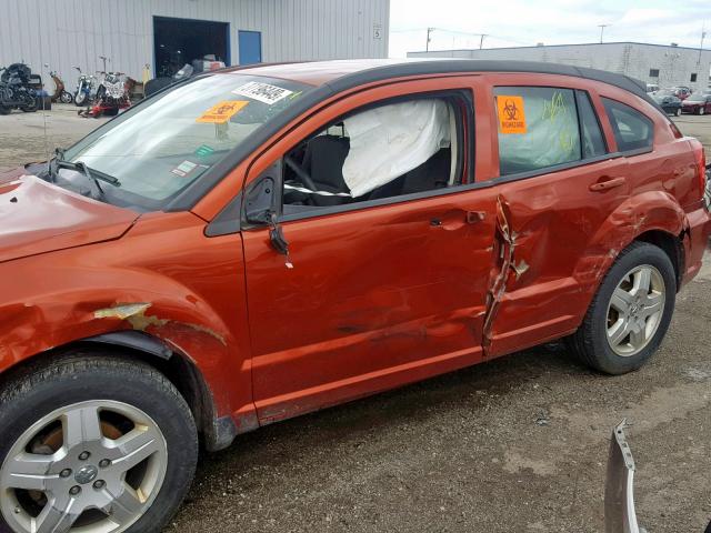 1B3HB48A59D197496 - 2009 DODGE CALIBER SX ORANGE photo 9