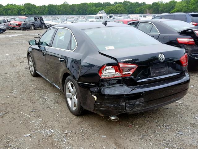 1VWBP7A38DC122855 - 2013 VOLKSWAGEN PASSAT SE BLACK photo 3