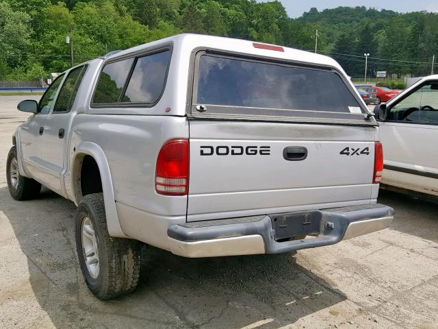 1B7HG2AN51S314365 - 2001 DODGE DAKOTA QUA SILVER photo 3