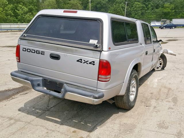 1B7HG2AN51S314365 - 2001 DODGE DAKOTA QUA SILVER photo 4