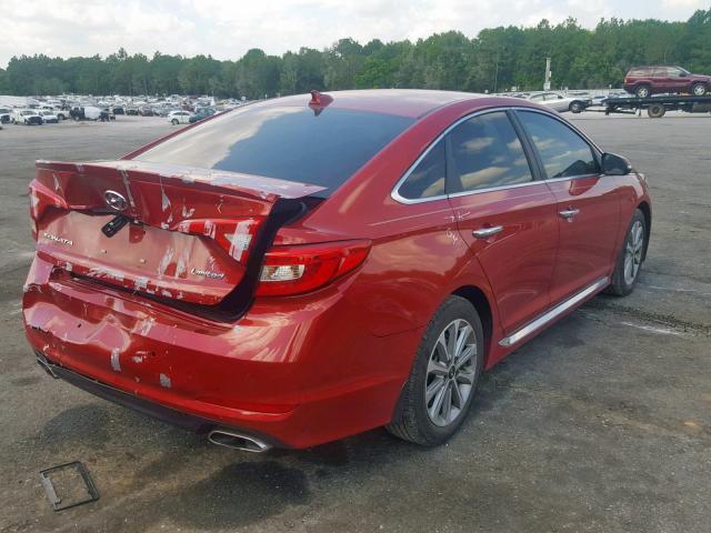 5NPE34AF7HH571328 - 2017 HYUNDAI SONATA SPO RED photo 4