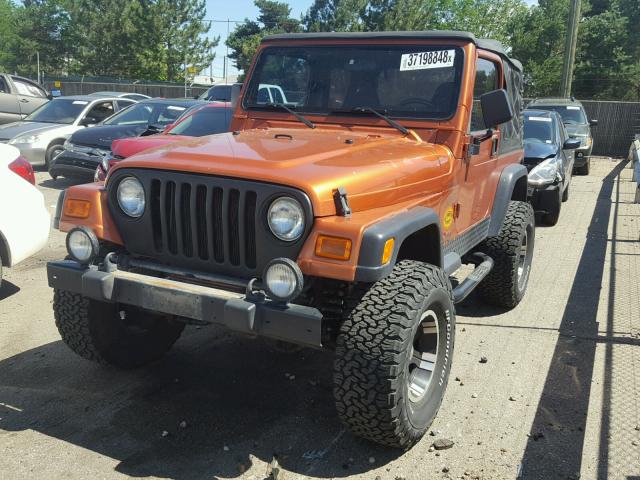 1J4FA49S41P365044 - 2001 JEEP WRANGLER / ORANGE photo 2