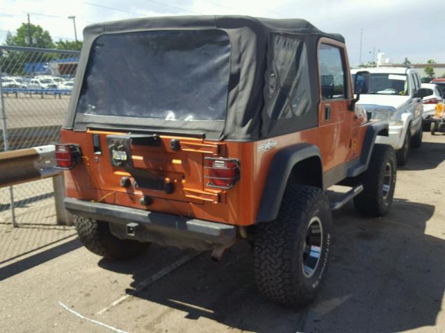 1J4FA49S41P365044 - 2001 JEEP WRANGLER / ORANGE photo 4