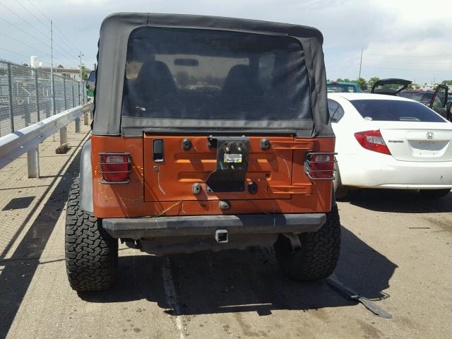 1J4FA49S41P365044 - 2001 JEEP WRANGLER / ORANGE photo 9