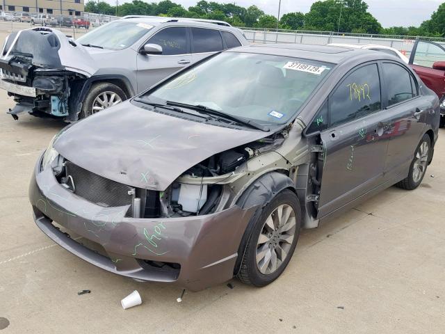 19XFA1F95AE056026 - 2010 HONDA CIVIC EXL GRAY photo 2