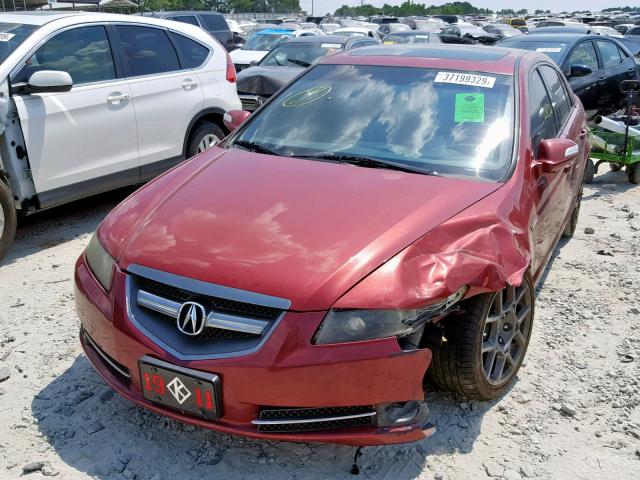 19UUA76597A046796 - 2007 ACURA TL TYPE S RED photo 2
