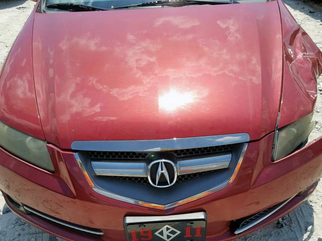 19UUA76597A046796 - 2007 ACURA TL TYPE S RED photo 7