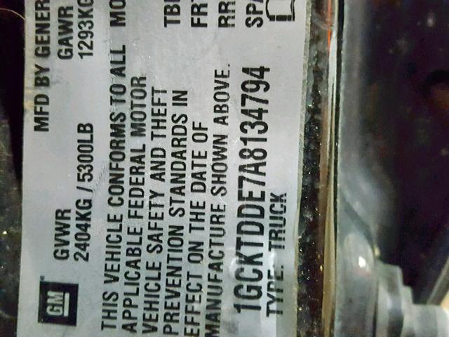 1GCKTDDE7A8134794 - 2010 CHEVROLET COLORADO L BLACK photo 10