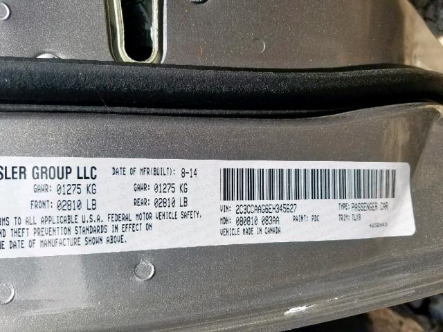 2C3CCAAG6EH345627 - 2014 CHRYSLER 300 GRAY photo 10