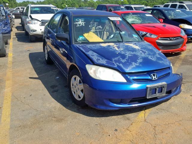 2HGES16375H511197 - 2005 HONDA CIVIC DX V BLUE photo 1