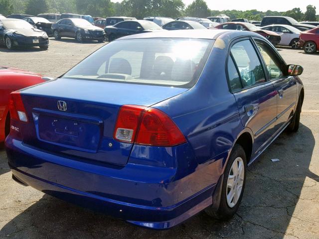 2HGES16375H511197 - 2005 HONDA CIVIC DX V BLUE photo 4