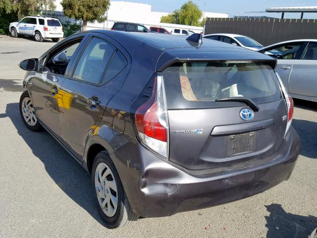 JTDKDTB34F1102099 - 2015 TOYOTA PRIUS C SILVER photo 3