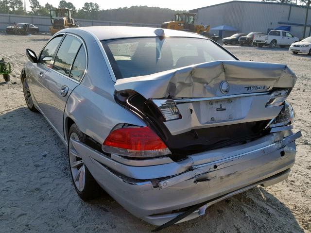 WBAHN83517DT65572 - 2007 BMW 750 SILVER photo 3