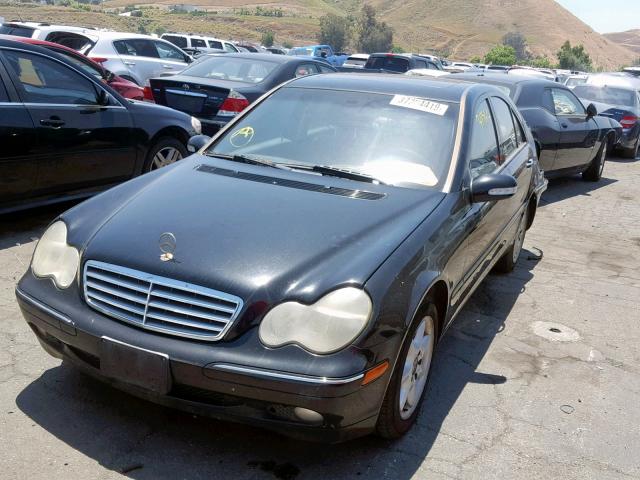 WDBRF61J04E018179 - 2004 MERCEDES-BENZ C 240 BLACK photo 2