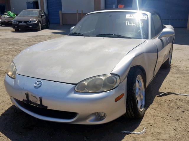 JM1NB353310217399 - 2001 MAZDA MX-5 MIATA SILVER photo 2