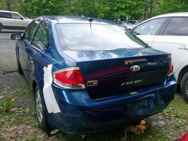 1FAHP32N48W277080 - 2008 FORD FOCUS S/SE BLUE photo 3