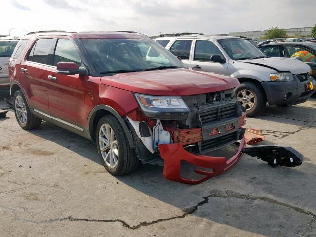 1FM5K7F80HGB81718 - 2017 FORD EXPLORER L RED photo 1