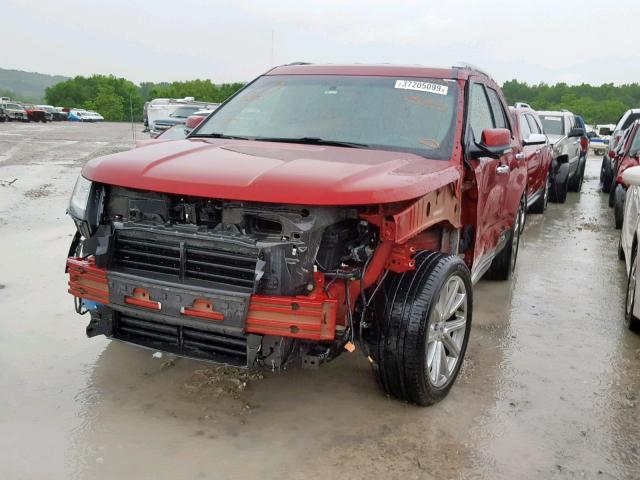 1FM5K7F80HGB81718 - 2017 FORD EXPLORER L RED photo 2