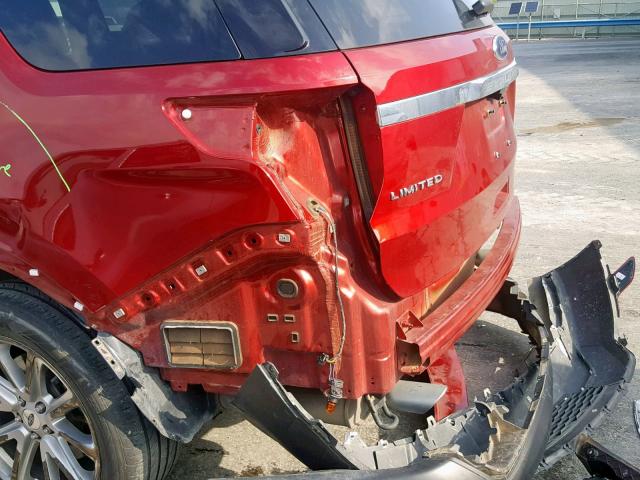 1FM5K7F80HGB81718 - 2017 FORD EXPLORER L RED photo 9