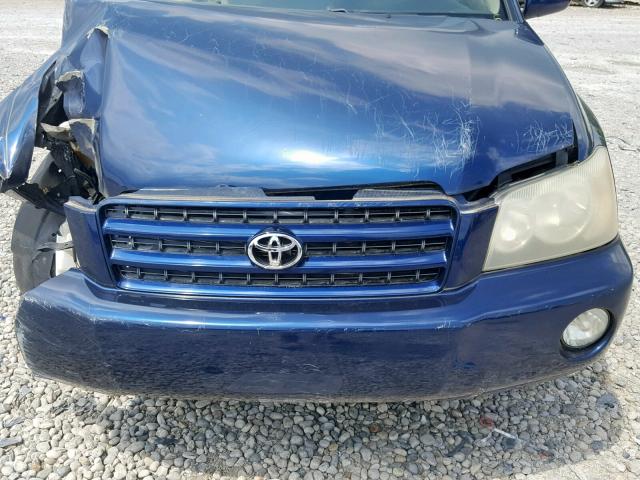 JTEGF21A120056785 - 2002 TOYOTA HIGHLANDER BLUE photo 7