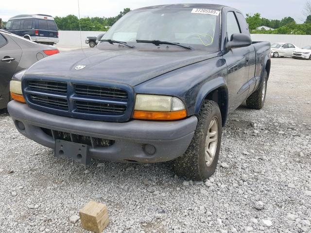 1D7HL12X93S159544 - 2003 DODGE DAKOTA SXT BLUE photo 2