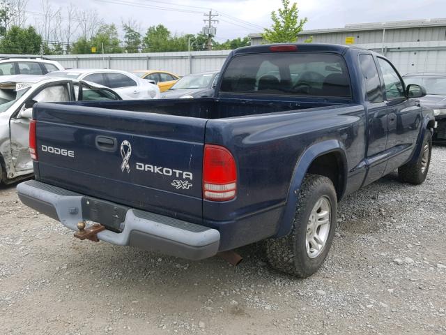 1D7HL12X93S159544 - 2003 DODGE DAKOTA SXT BLUE photo 4